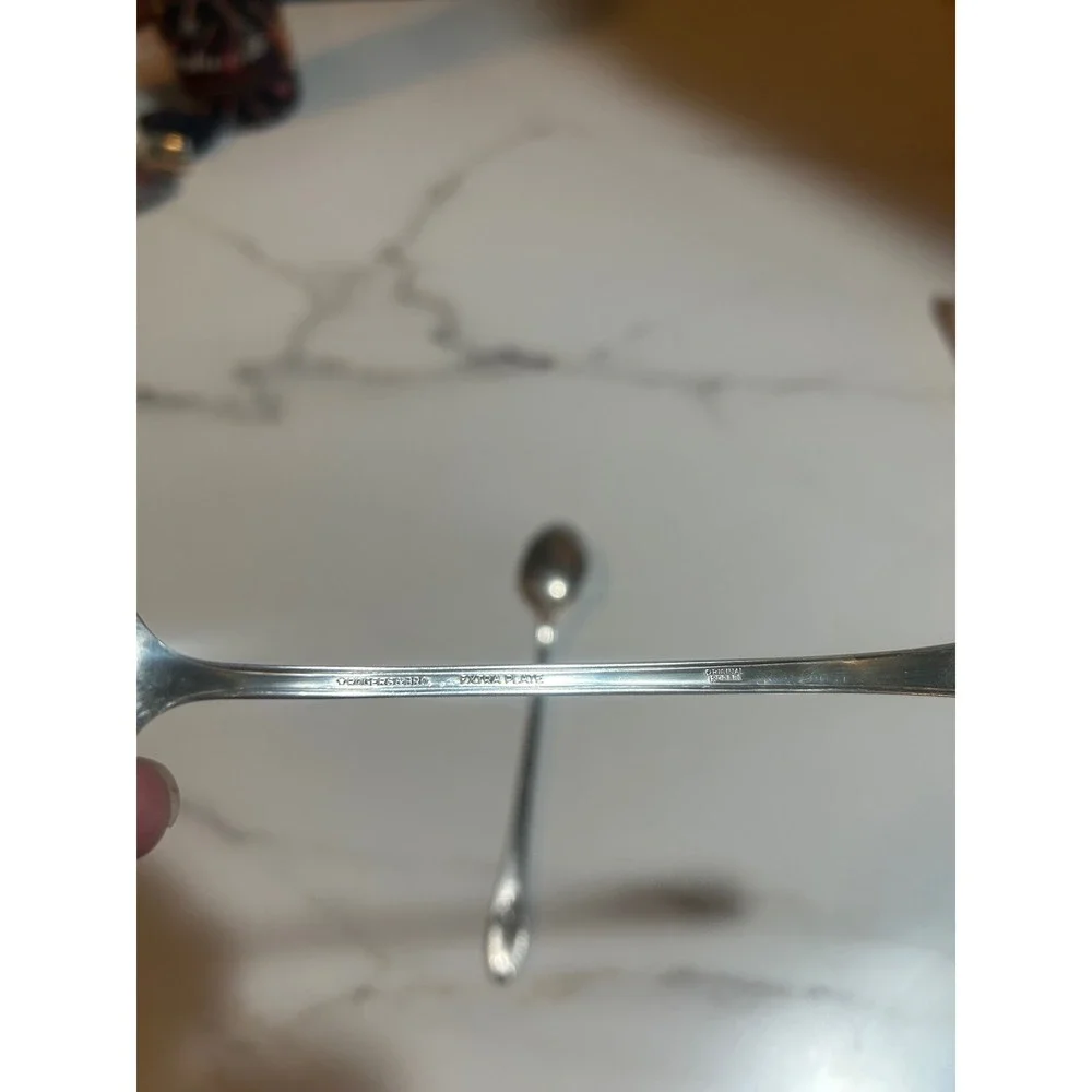Rogers & Bro Daybreak Silver Plate Iced Tea Spoons Set of 2 Vintage 7.5 Inch